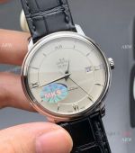 MKS Factory Omega Classic De Ville 9015 Watch White Dial Leather Strap